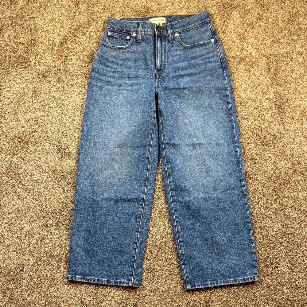 Madewell The Perfect Vintage Wide Leg Crop Jeans 27P  Blue Summer Casual Preppy